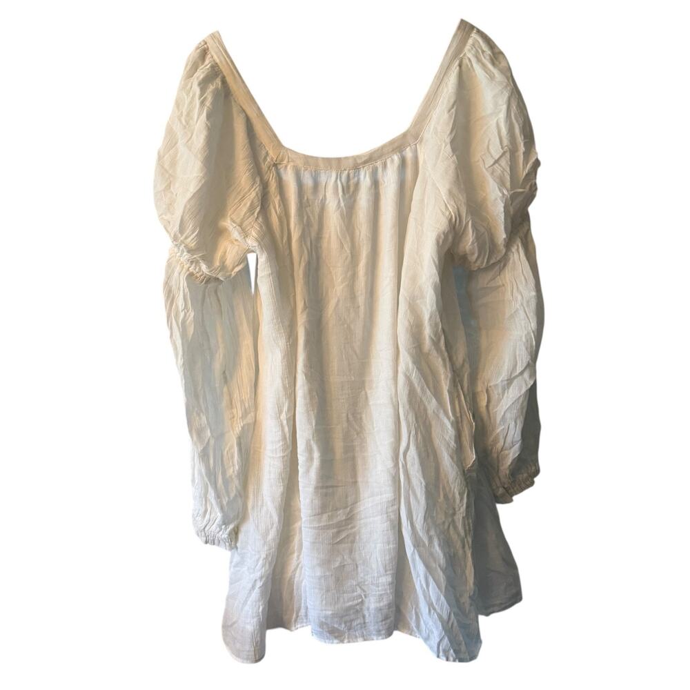 Free People gauze babydoll oversized dress sz L pocketd - Picture 3 of 7